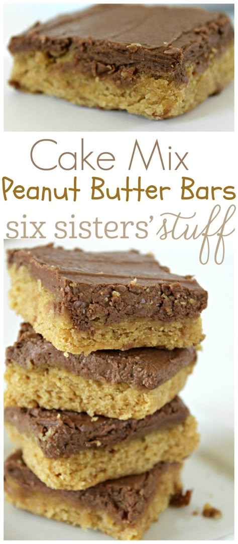 Cake Mix Peanut Butter Bars, Butter Bars Recipe, Cake Mix Bars, Peanut Butter Bars Recipe, Cake Mix Desserts, Butter Bars, Peanut Butter Desserts, Peanut Butter Bars, Cake Bars