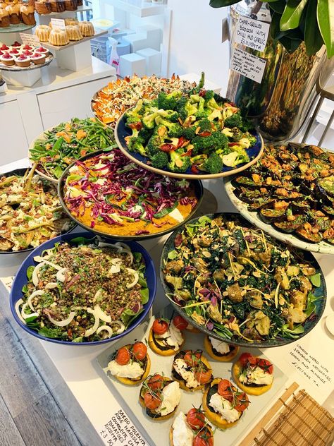 Salad Bar Aesthetic, Ottolenghi Salad, Ottolenghi Restaurant, Salad Party, Salad Buffet, Brunch Restaurants, Vegan Cafe, Chafing Dish, Buffet Set