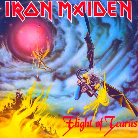 Iron Maiden Album Covers by Derek Riggs Flight Of Icarus, Iron Maiden Cover, Iron Maiden Album Covers, Iron Maiden Albums, Iron Maiden Posters, Eddie The Head, Steve Harris, Carla Diaz, Musica Disco