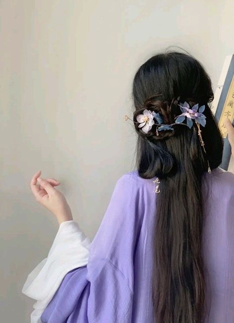 Hanbok Hairstyle, Chinese Long Hair, Chinese Hairstyle Traditional, Traditional Chinese Hair, Chinese Traditional Hairstyles, Traditional Chinese Hairstyle, Ancient Chinese Hairstyles, Hanfu Hair, Hanfu Hairstyles