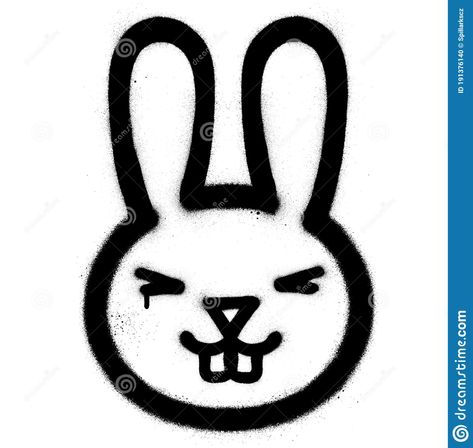 Graffiti Smiling Rabbit Sprayed In Black Over White Stock Vector - Illustration of funny, shape: 191376140 Graffiti Rabbit, Smiling Rabbit, Bunny Graffiti, Rabbit Silhouette, Rabbit Vector, Tools Drawing, Funny Cartoon Characters, Easter Backgrounds, Bunny Painting