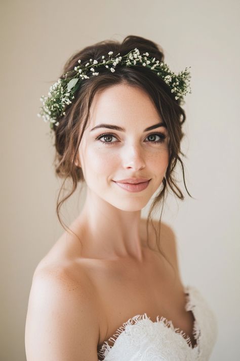 These 83 ethereal wedding hair ideas are too stunning to pass up. From cascading curls to braided crowns, every style is perfect for your dream wedding look. Whether you’re a modern or classic bride, you’ll find endless inspiration here. Discover them all now! #bridalinspo #etherealbride #weddingdaymagic Flower Crown And Veil, Bridal Hair Looks, Wedding Hair With Headband, Ethereal Wedding Hair, Flower Crowns Wedding, Flower Crown Wedding Hair, Bridal Hair Ideas, Wedding Hair Flower Crown, Cascading Curls