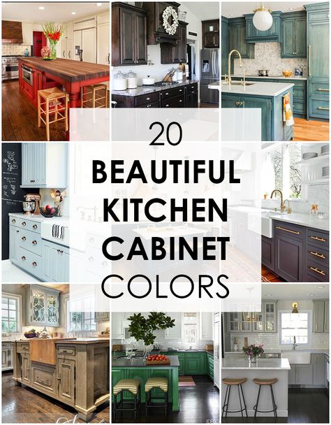 These are the best kitchen cabinet colors to choose from! Love all the variations to make a unique look to your kitchen. Top And Bottom Kitchen Cabinets Different Colors, Kitchens With 2 Colors Of Cabinets, Mixing Cabinet Colors In Kitchen, Different Kitchen Cabinets, Kitchens With Different Colored Cabinets, Fun Kitchen Cabinets, Unique Kitchen Colors, Colored Kitchen Cabinet Ideas, Kitchen With Different Color Cabinets