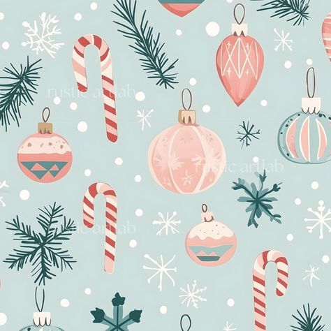 Christmas Motifs Design, Cute Christmas Tree Illustration, Simple Christmas Pattern, Seamless Christmas Pattern, Christmas Designs Pattern, Christmas Prints And Patterns, Christmas Pattern Illustration, Retro Christmas Ornaments, Christmas Pattern Design