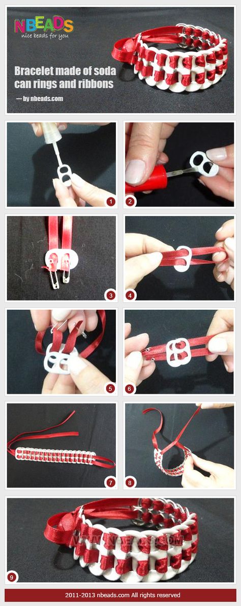 Summary: How do you deal with the soda can rings when you have some soft drinks? What I think is that you may usually throw them as rubbishes. Actually they can be useful materials to create pop can crafts. Let's see the following bracelet, you would know Pop Top Crafts, Pop Tab Bracelet, Pop Can Crafts, Lon Bia, Soda Tab Crafts, Pop Can Tabs, Tab Crafts, Can Tab Crafts, Soda Can Tabs