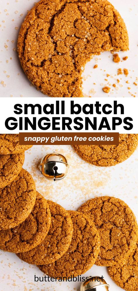 Pefectly snappy small batch gluten free cookie recipe! Spicy gingersanps with a tender snap and coated with sugar. Gingersnaps Recipe, Gluten Free Ginger Snaps, Gluten Free Cookie Recipe, Small Batch Chocolate Chip Cookies, Small Batch Cookie Recipe, Ginger Snaps Recipe, Small Batch Cookies, Gluten Free Cookie, Gingersnap Cookies