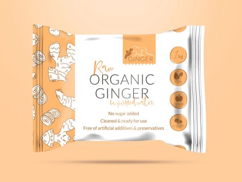 Logo and Packaging Concept designs for a natural ginger brand by Victoria Georgieva on Dribbble Ginger Packaging Design, Ginger Packaging, Raw Ginger, Natural Ginger, Packaging Concept, Ginger Drink, White Instagram, Black And White Instagram, Chocolate Design