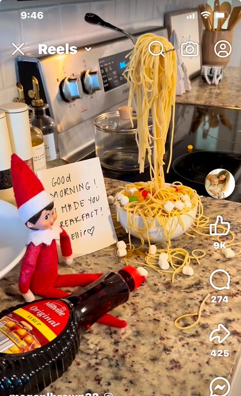 Ramen Noodle Elf, Floating Ramen Elf, Elf On The Shelf Spaghetti Noodles, Elf On The Shelf Spaghetti, Elf On The Shelf Bakery Ideas, Elf Spaghetti, Awesome Elf On The Shelf Ideas, Xmas Elf, Make School