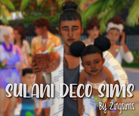 Sulani deco sims | ZingSims on Patreon Sims College, Sims 4 Sulani Cc, Sims 4 Photography, Deco Sims, Sims 4 Content, Sims Poses, 4 Poses, Sims 4 Expansions, Save File