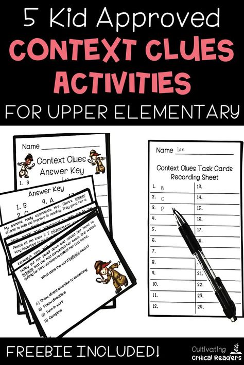 Context Clues Games, Context Clues Anchor Chart, Context Clues Activities, Context Clues Worksheets, Vocabulary Instruction, Technology Lessons, Third Grade Reading, First Day Of School Activities, Ela Classroom