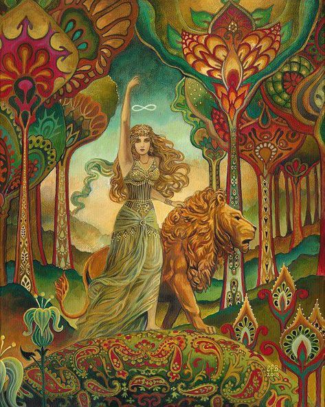 Strength Tarot, Goddess Artwork, Tarot Art, Bohemian Art, Goddess Art, Tarot Spreads, First Class, Painting Inspiration, Beautiful Art