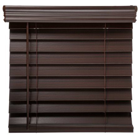 Richfield Studios 2.5" Cordless Faux Wood Blinds, Mahogany Image 2 of 6 Faux Wood Window Blinds, Cordless Blinds, Wooden Cupboard, Interior Shutters, Faux Wood Blinds, Wood Grain Texture, Window Privacy, Black Bedroom, Wood Blinds