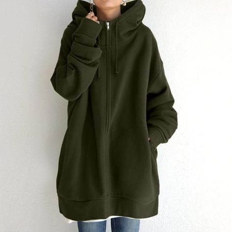 21fe5b8ba755eeaece7a450849876228desc51829824ri Winter Sweaters Oversized, Female Sleeve, Solid Hoodie, Elegant Blazers, Cozy Coats, Womens Sweatshirts Hoods, Winter Chic, Winter Pullover, Zippered Sweater