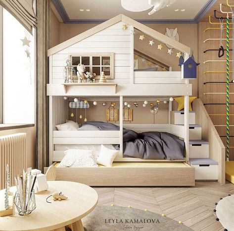 House Beds For Kids, Creative Kids Rooms, Desain Pantry, Cool Kids Bedrooms, Kids Room Interior Design, Kids Interior Design, Kids Bedroom Inspiration, Kids Bedroom Designs, Kids Room Inspiration