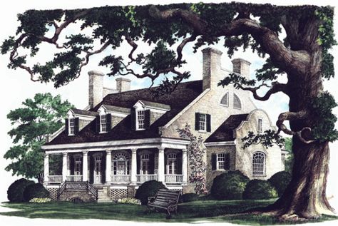 Marshlands - Neighborhood Classics by William E.Poole Southern Style House, Southern Style House Plans, Southern House Plan, Colonial House Plans, Southern House, Southern House Plans, Elegant Country, Country Style House Plans, Southern Homes