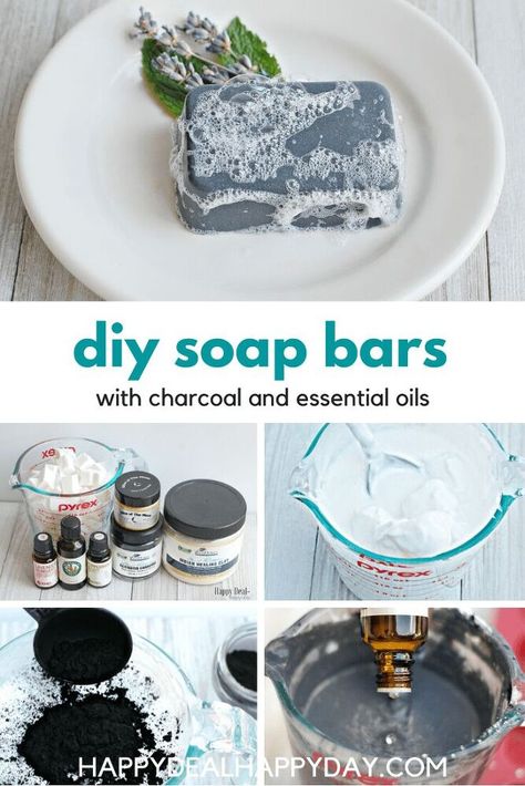 I’m going to show you how to make this easy homemade charcoal in soap facial bar. This is an incredibly easy way to make your own melt and pour bar soap with just three main ingredients, including essential oils. If you suffer from mild acne, using this charcoal in soap could be better for your skin than other harsher cleaning products. What You’ll Need for DIY Charcoal in Soap with Clay and Essential Oils: 2 lb block of Goats Milk Glycerin Melt & Pour Soap Base &n… Charcoal Soap Recipe, Melt And Pour Soap Recipes, Diy Charcoal, Diy Soap Bars, Mild Acne, Soap Melt And Pour, Indian Healing Clay, Activated Charcoal Soap, Perfect Bar