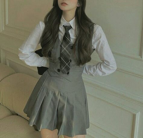 Gray Uniform, Grey Uniform, Mafia Princess, Western Dresses For Girl, School Uniform Fashion, School Uniform Outfits, School Dresses, Uniform Fashion, School Uniforms