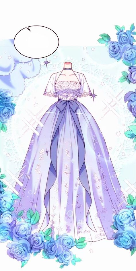 Manhwa Princess Outfit, Anime Dresses Design, Dress Drawing Anime, Manhwa Dress Designs, Royal Dress Drawing, Girl Dress Drawing, Manhwa Clothes, Manhwa Outfits, Princess Dress Drawing