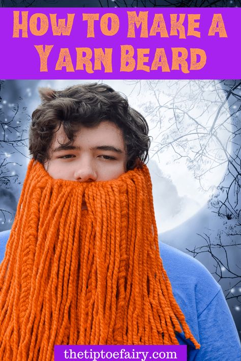 Diy Beard Costume Kids, Diy Beard Costume, Wizard Costume For Kids, Kids Viking Costume, Beard Halloween Costumes, Gnome Beards, Yarn Beard, Crochet Beard, Shrek Jr