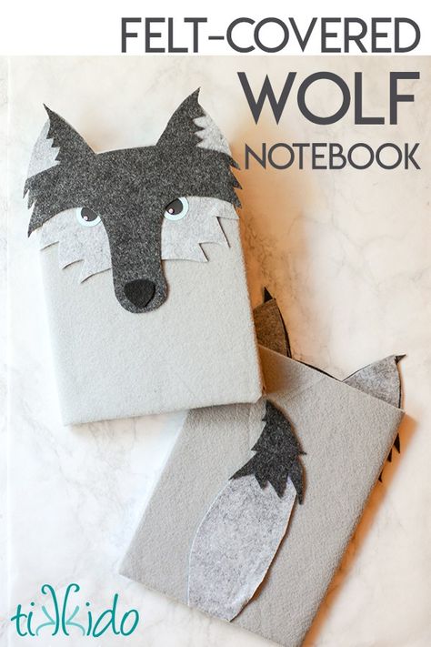 Clothes Diy Ideas, Wolf Notebook, Wolf Craft, Wolf Kids, Notebook Diy, Diy Crafts For Teen Girls, Diy Crafts For Teens, Crafts For Teens To Make, Felt Books