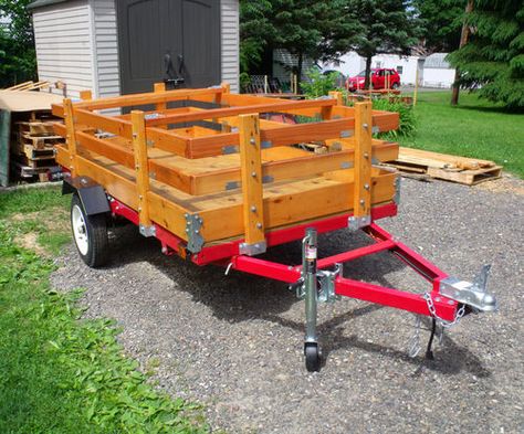 Woodworking on a Half-Shoestring #45: Harbor Freight Folding Utility Trailer Build - by Paul Bucalo @ LumberJocks.com ~ woodworking community Kayak Rack Diy, Harbor Freight Trailer, Folding Utility Trailer, Kayak Trailer, Trailer Kits, Trailer Jacks, Kayak Storage, Free Rein, Trailer Plans