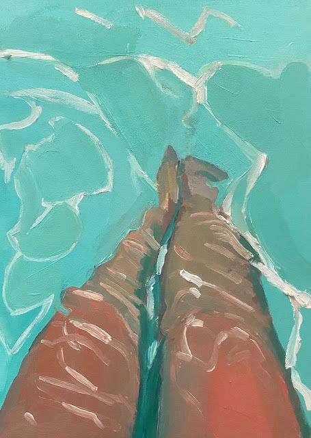 New Mommy, Oil Pastel Art, Summer Pool, A Level Art, Water Painting, Bathroom Art, Painting Art Projects, Pastel Art, Gouache Painting