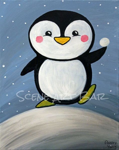 Step Children, Kids Canvas Painting, Kids Canvas Art, Christmas Paintings On Canvas, Birthday Art, Kids Painting, Paint Nite, Painting Canvases, Painting Party