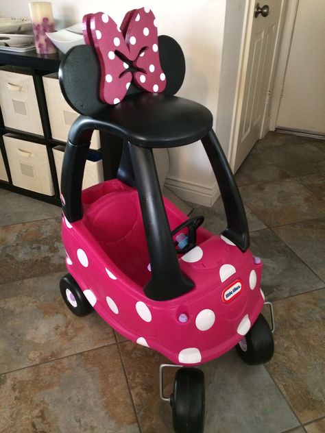 Minnie Mouse first birthday, Minnie Mouse car, first birthday, cozy coupe, first birthday party ideas, my hubby made this car for our daughter's 1st birthday! Minnie Mouse Cozy Coupe Diy, Minnie Mouse Things, Minnie Mouse 3 Birthday Party Ideas, Minnie Mouse Birthday Party Ideas 1st Decoration, Mini Mouse 1st Birthday Party, Minnie Mouse Birthday Diy, Minnie Mouse 2nd Birthday Party Ideas, Minnie Mouse 2 Birthday, 1st Birthday Girl Minnie Mouse