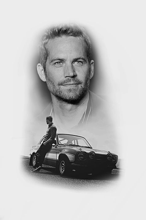 Paul Walker Artwork, Paul Walker Tattoo Ideas, Paul Walker Sketch, Paul Walker Drawing, Paul Walker Tattoo, Diesel Tattoo, Monster Energy Clothing, Movie Fast And Furious, Zeus Tattoo