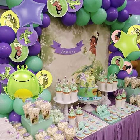 43Pcs Princess Tiana Birthday Party Balloon Decorations Princess and the Frog Theme Latex Balloon for Girls Princess Themed Party Supplies Princess And Frog Party Ideas, Princess In The Frog Birthday Party, Princess And Frog 1st Birthday, Tiana Princess Birthday Party, Princess Tiana Birthday Party Decorations, Princess & The Frog Baby Shower Theme, Princess And The Frog Birthday Party Ideas, Princess Frog Birthday Party, Princess Tiana 1st Birthday Party Ideas