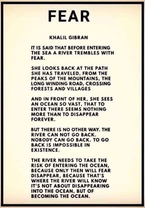 Powerful Poetry, Khalil Gibran Quotes, Facing Fears, Kahlil Gibran Quotes, Healthy Restaurant Food, Meditation Scripts, Facing Fear, Fear Quotes, Book Of Job