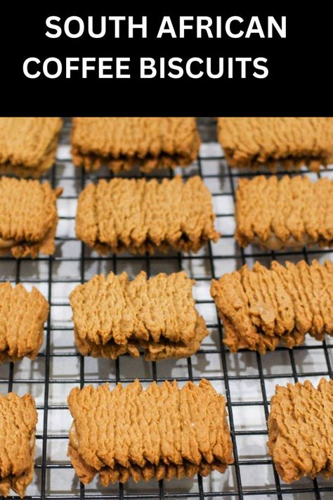 south African coffee biscuits or cookies Cookie Recipes Coffee, South African Biscuits, Koffie Koek Resep, South African Biscuit Recipes, African Cookies Recipes, Koffie Koekies Resep, Coffee Cookies Recipes Easy, Coffee Biscuits Recipe, Basic Biscuit Recipe