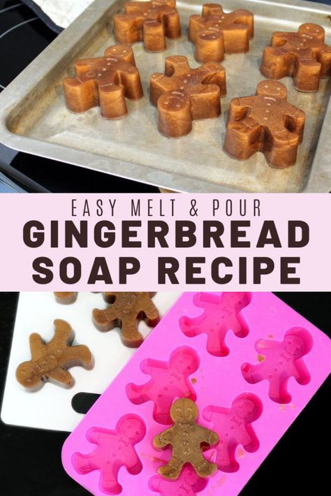 Homemade holiday gifts and ideas! Learn how to craft these easy homemade melt and pour gingerbread soap recipe for homemade holiday gifts and seasonal DIY stocking stuffers. Diy Soap Gifts, Gingerbread Soap, Savon Diy, Homemade Holiday Gifts, Diy Stocking Stuffers, Gingerbread Diy, Holiday Soap, Soap Gifts, Soya Mumu