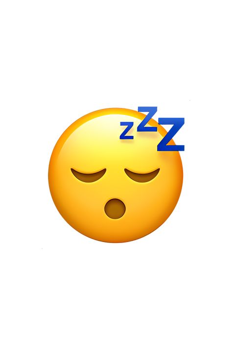 The sleeping face emoji 😴 depicts a yellow face with closed eyes and a peaceful expression. The face is tilted to one side, with a small, blue, puffy cloud above its head, indicating that it is sleeping soundly. The mouth is slightly open, and there are three Z's above the head, indicating that the person is snoring. The overall appearance of the emoji is relaxed and content, conveying a sense of deep sleep and relaxation. Sleeping Emoji Faces, Sleepy Emoji Faces, Cool Emoji Faces, Sleep Emoji Drawing, Emoji Stickers Iphone Png, I Phone Emoji Png, Sleepy Emoji, Free Emoji Printables, Sleep Icon