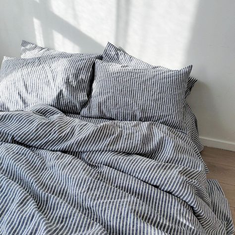 Colored Duvet Cover, Blue Bed Covers Aesthetic, Blue Stripe Duvet, Mens Bed Sheets, Striped Bed Linen, Blue Stripped Bedding, Blue Pattern Bedding, Blue Checkered Bedding, Cool Sheets Bedding