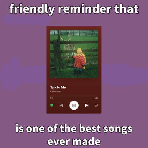 Cereal Pinterest, Cave Town, Song Memes, Song Recommendations, Best Song Ever, Quality Memes, Let It Out, That One Person, Whisper Funny