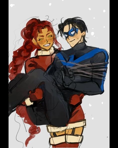 Starfire And Jason, Robstar Fanart, Starfire X Robin Fanart, Reverse Robins, Starfire And Nightwing, Nightwing Starfire, Teen Titans Characters, Robin Tim Drake, Childhood Crushes