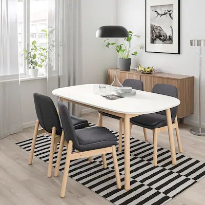 Ikea Vedbo Table, Vedbo Table, Ikea Dining Room, Diner Ideas, Ikea Dining, 4 Seater Dining Table, 6 Seater Dining Table, Ikea Family, Dining Table Design