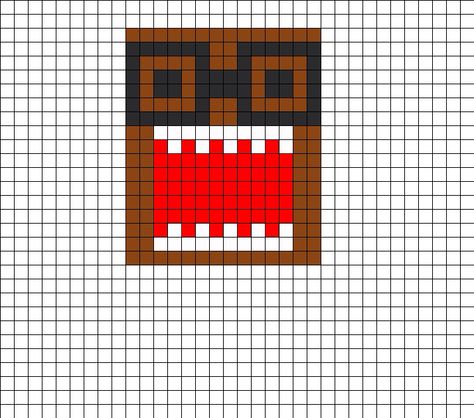 Perler Bead Domo Pattern!!! Domo Kandi, Perler Magnets, Perler Designs, Easy Perler Bead Patterns, Perler Art, Pattern Maker, Perler Bead Templates, Diy Perler Bead Crafts, Pixel Art Grid