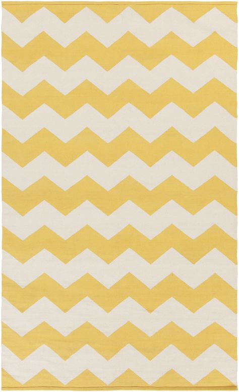 Vogue Gold Chevron Collins Area Rug Yellow Chevron, Gold Chevron, Yellow Area Rugs, Surya Rugs, Chevron Design, Yellow Rug, Cotton Rug, Accent Rugs, Modern Area Rugs