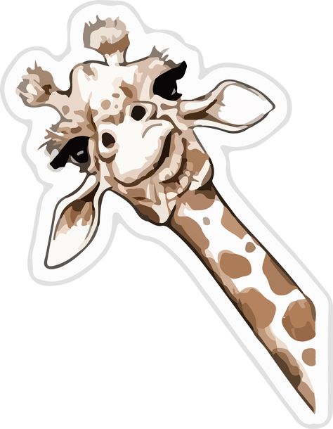 Printable Stickers Animals, Animal Printable Stickers, Animal Stickers Aesthetic, Animal Stickers Printable, Beige Stickers, Sticker Motive, Crazy Stickers, Giraffe Sticker, Ipad Stickers