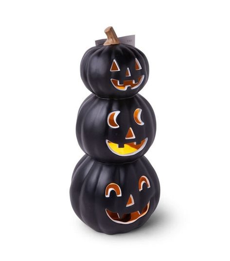 20" Halloween Black Stacked Jack O Lantern with LED - Indoor Use | Michaels Best Halloween Decorations, Jack O Lanterns, Fun Halloween Decor, Halloween Black, Joanns Fabric And Crafts, Jack O, Jack O Lantern, Halloween Decor, Craft Stores