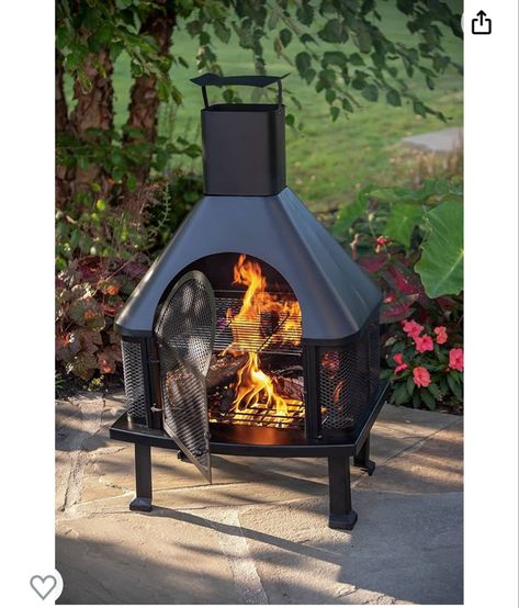 Endless Summer, Wood Burning Outdoor Fire House #ad Outdoor Wood Burning Fireplace, Chimney Design, Fireplace Outdoor, Large Fire Pit, Fire House, Cozy Backyard, Wood Burning Fire Pit, Wood Burning Fires, Fire Bowls