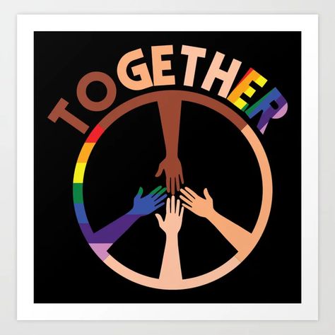 Human Rights Together Peace Sign Rainbow Hands Art Print Human Rights Quotes, Mental Health Artwork, Diversity Quotes, Ideas Para Logos, Diversity Activities, Diversity Poster, Black Lives Matter Art, Peace Sign Art, Equality And Diversity