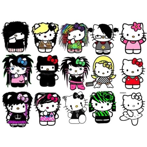 Scene Emo Art, Hello Kitty Stickers, Images Hello Kitty, Scene Core, Wallpaper Iphone Lucu, Charmmy Kitty, Scene Drawing, Hello Kitty Aesthetic, Emo Art