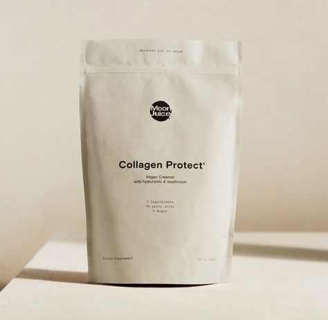 Collagen Packaging Design, Protein Photography, Vegan Coffee Creamer, Ear Mushroom, Vegan Creamer, Vitamin Gummies, Supplements Packaging, Moon Juice, Skin Supplements