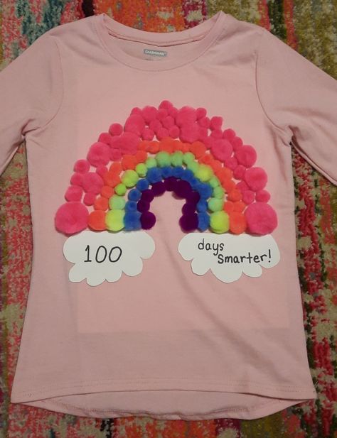 Rainbow 100 Days Of School Shirt Kindergarten Girl, 100 Days Of School Rainbow Shirt, 100 Days Of School Shirt For Girl, 100 Days Of School Shirt Ideas Girl, 100 Days Of School Shirt Diy, Easy 100 Days Of School Shirt, 100th Day Of School Shirts For Girls Diy, Diy 100th Day Of School Shirts, 100 Days Of School Shirt For Girls Diy