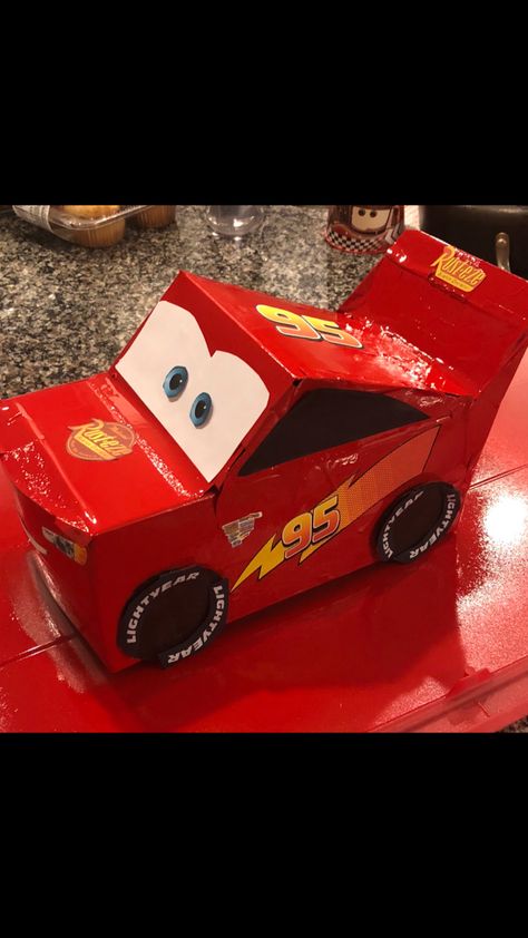 Lightening McQueen Valentines Box Lightning Mcqueen Valentines Boxes, Lightning Mcqueen Valentines, Valentines Box, Car Themes, Valentine Box, Lightning Mcqueen, Valentines Day, Toy Car, Valentines