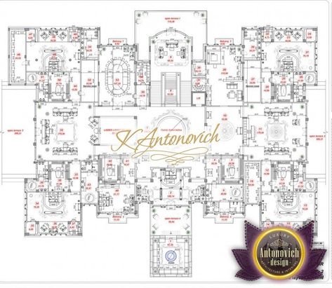 Luxury House Plan Sharjah Villa Sheikh 34 Mega Mansion Floor Plan, Luxury Mansion Floor Plans, Big Mansions Luxury Castles, Mega Mansions Floor Plan, Mansion Floor Plan Luxury Houses, Hospital Design Architecture, Mansion Plans, Castle Plans, Big Mansions