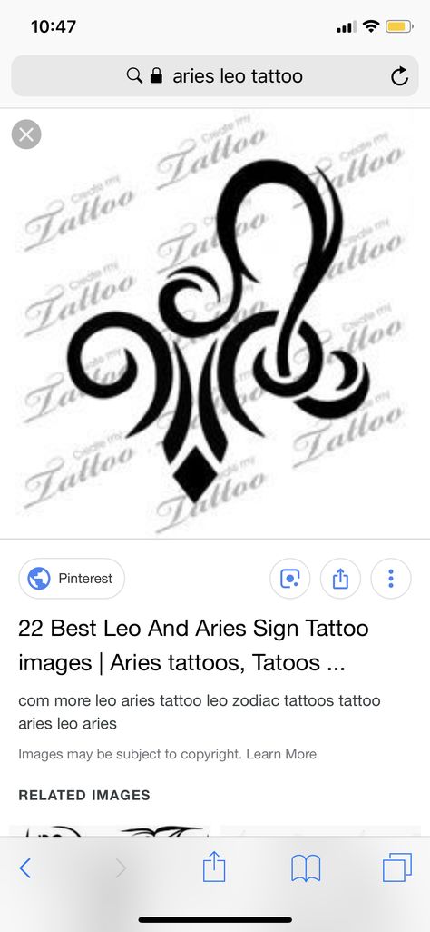 Leo And Aries Tattoo Combined, Leo Aries Tattoo, Aries And Leo Tattoo Together, Leo Symbol, Leo Zodiac Tattoos, Aries Aesthetic, Aries And Leo, Aries Tattoo, Leo Tattoos